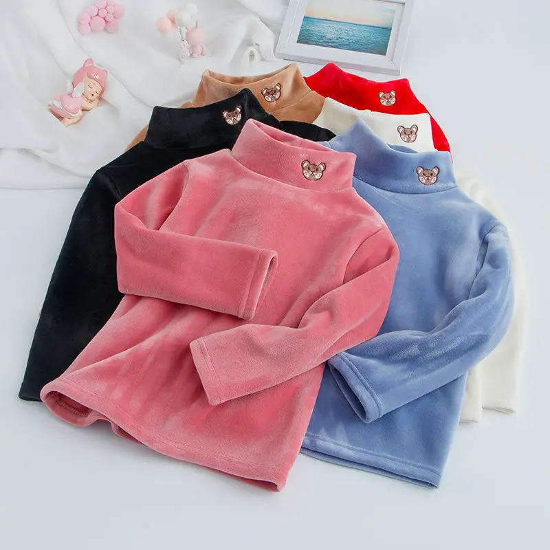 Children's double-sided velvet warm top for autumn and winter boys and girls' half high collar bottomed shirt with long sleeves
Children's double-sided velvet warm top for autumn and winter boys and girls' half high collar bottomed shirt with long sleeves