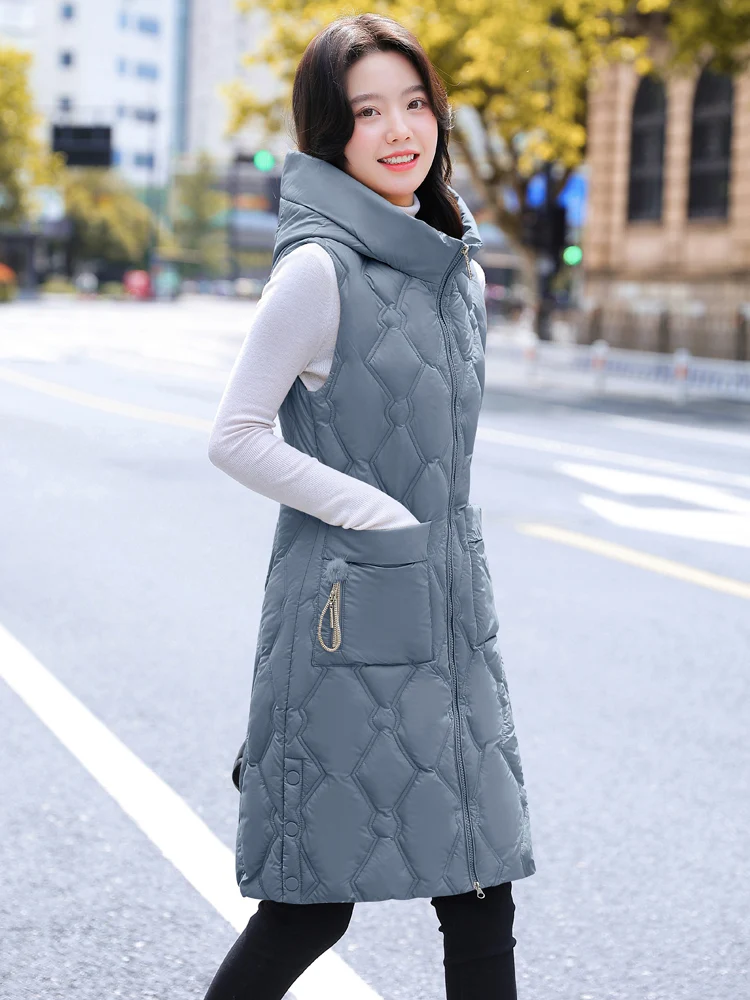 Women's Coat Vest Winter Women's Jacket Windproof Down Hooded Lightweight Quilted Vest Loose Zip Gilet Outdoor Waistcoat 5XL 
Women's Coat Vest Winter Women's Jacket Windproof Down Hooded Lightweight Quilted Vest Loose Zip Gilet Outdoor Waistcoat 5XL
