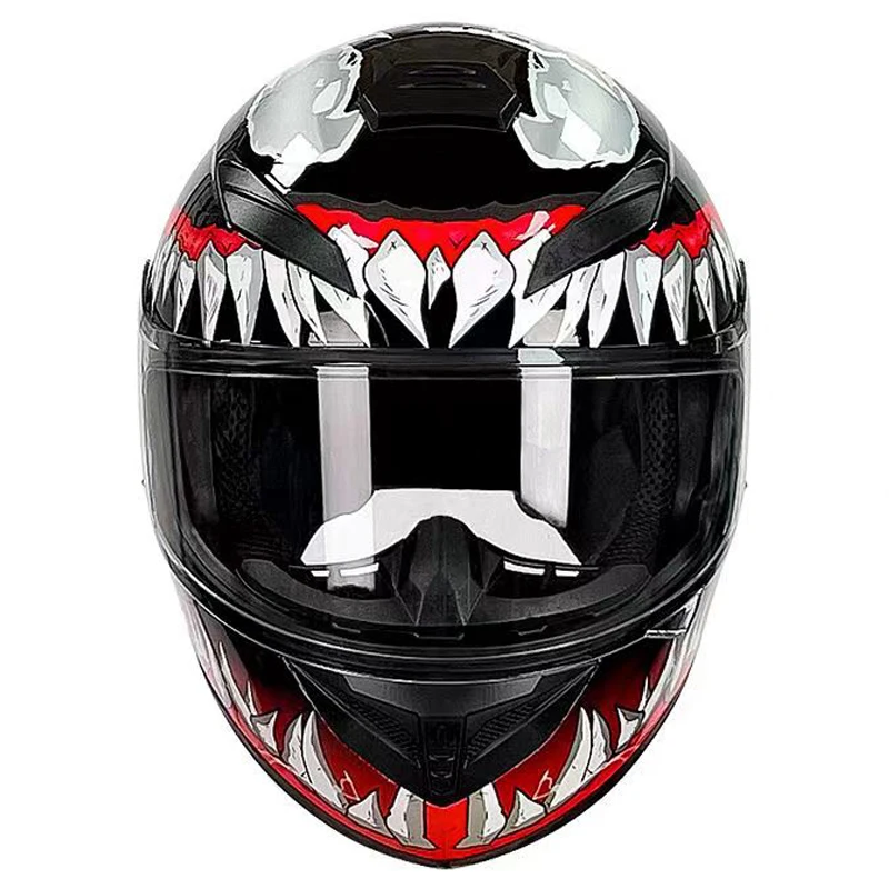

YWMYI Moto Helmet - Full Face Glossy Black DOT Certified Durable Safety Sleek for Riders Venom Style Inspired Motorbike Helmets