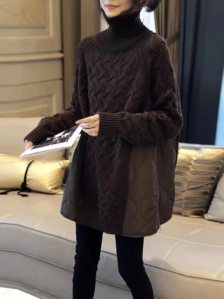 Autumn and Winter High Neck Pullover Knitted Sweater Women's Loose and Thickened Woolen Dress Wearing Knitted sweater
Autumn and Winter High Neck Pullover Knitted Sweater Women's Loose and Thickened Woolen Dress Wearing Knitted sweater
