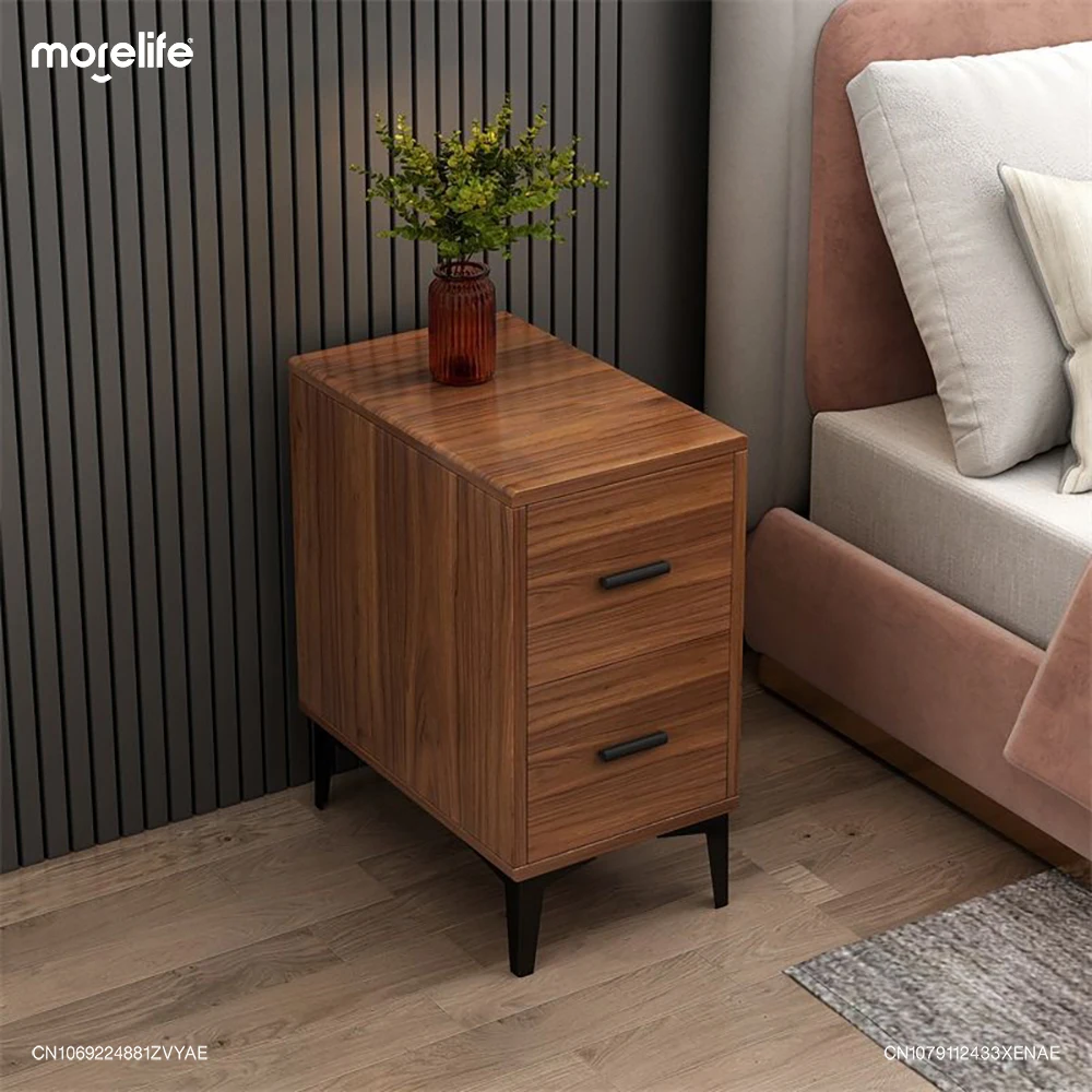 

Nordic Solid Wood Small Ultra Narrow Mini Bedside Table Simple Modern Light Luxury Bedroom Storage Cabinet Home Furniture F01+