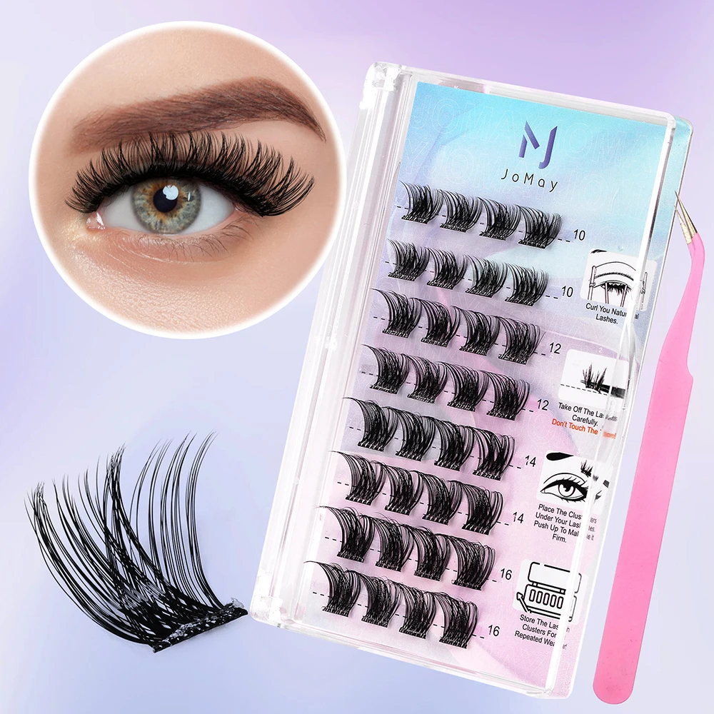 

JOMAY Self Adhesive Lash Clusters Lashes Fluffy Lash Cluster Lash Extension No Glue Needed Eyelashes Extension Makeup Tool