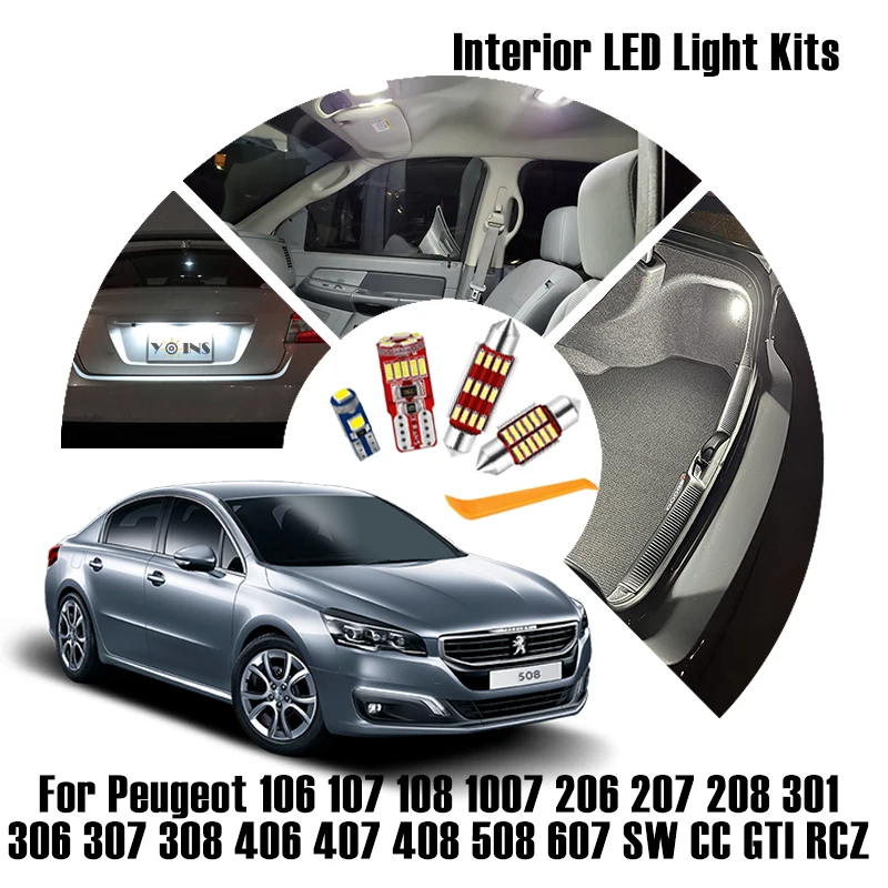 LED Interior Light Bulb For Peugeot 106 107 108 1007 206 207 208 301 306 307 308 406 407 408 508 607 SW CC GTI RCZ Accessories
LED Interior Light Bulb For Peugeot 106 107 108 1007 206 207 208 301 306 307 308 406 407 408 508 607 SW CC GTI RCZ Accessories