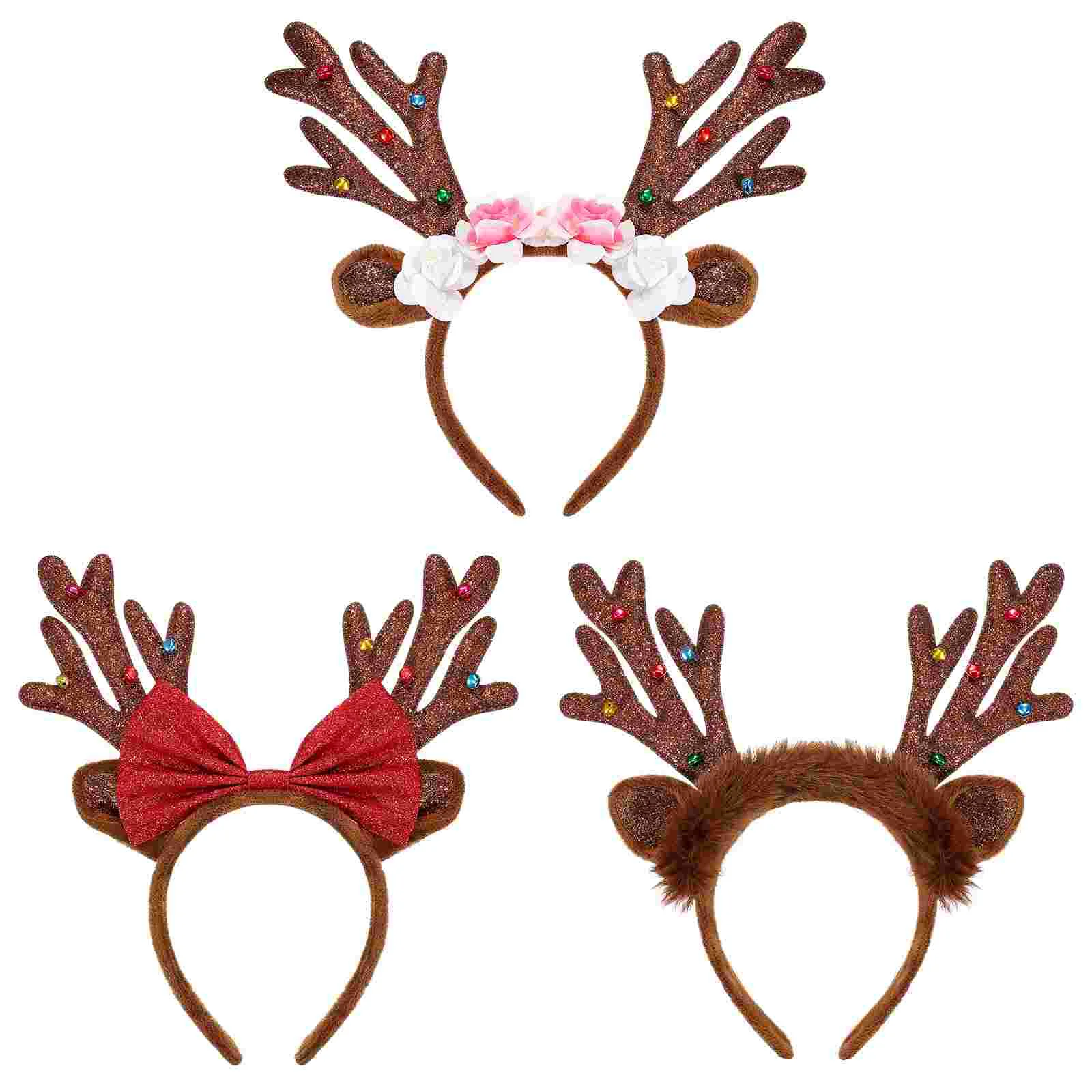 

Antler Headband Christmas Hairband Decorative Headbands Antlers Party Headwear Plastic Xmas Hoops