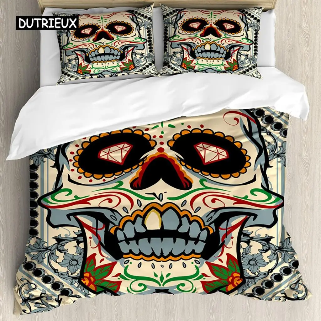 Sugar Skull Duvet Cover Set,Sugar Killer Calaveras Framework Day of The Dead Vintage Gothic Design Print,Skull Bedding Set
Sugar Skull Duvet Cover Set,Sugar Killer Calaveras Framework Day of The Dead Vintage Gothic Design Print,Skull Bedding Set