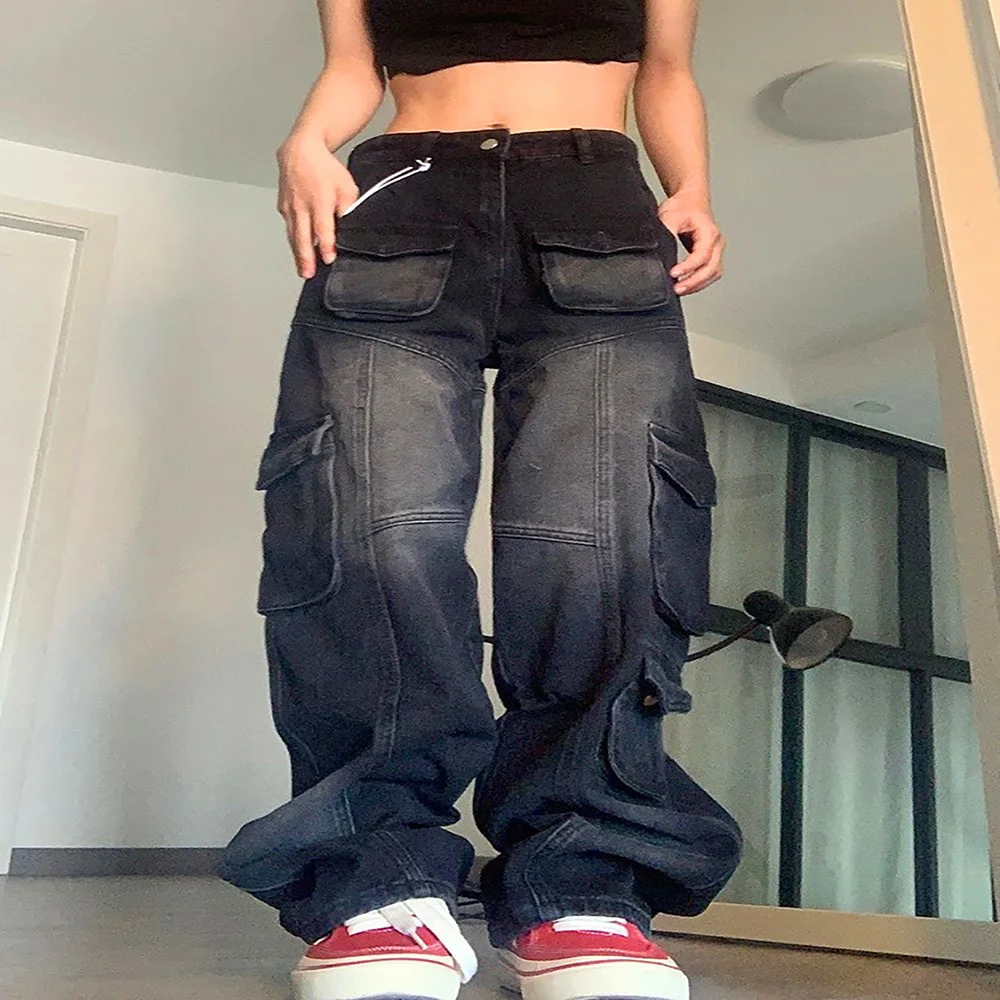 Cutubly Women Denim Cargo Pants Vintage Zipper Straight Trouser With Multi Pocket 2023 New Fashion Streetwear Black Jeans Pants
Cutubly Women Denim Cargo Pants Vintage Zipper Straight Trouser With Multi Pocket 2023 New Fashion Streetwear Black Jeans Pants
