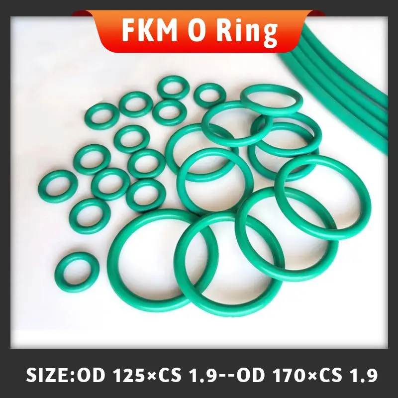 

10PCS Fluorine rubber FKM O-ring CS 1.9mm / OD 125/130/135/140/145/150/155/160/165/170mm