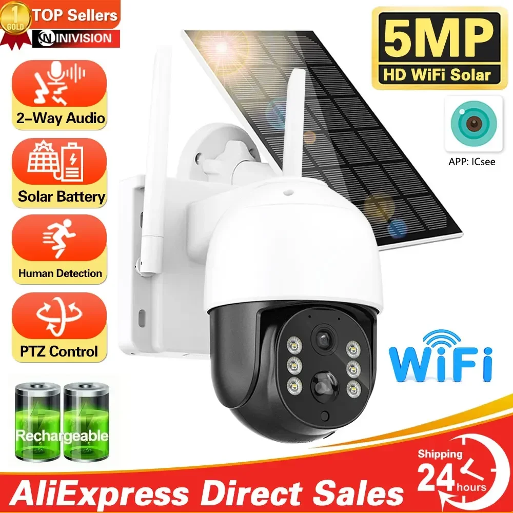 5 МП HD Max 128G карта Солнечная камера наружная беспроводная Wi-Fi Встроенная батарея PTZ камера с пассивным ИК датчиком присутствия 2-канальное аудио iCsee
5 МП HD Max 128G карта Солнечная камера наружная беспроводная Wi-Fi Встроенная батарея PTZ камера с пассивным ИК датчиком присутствия 2-канальное аудио iCsee