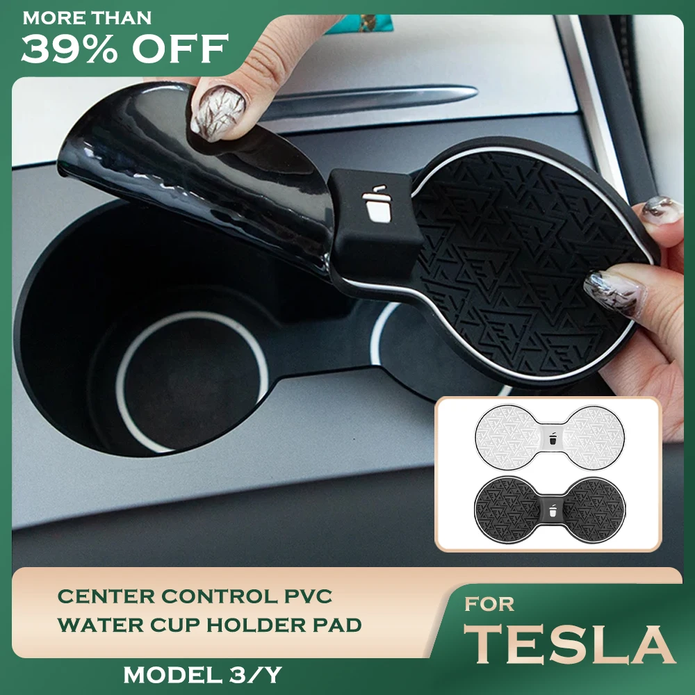 

For Tesla Model 3/Y 2023 Drink Water Bottle Center Console Cup Holder Insert CUP Slot Mat Pad Interior Accessories Car Styling