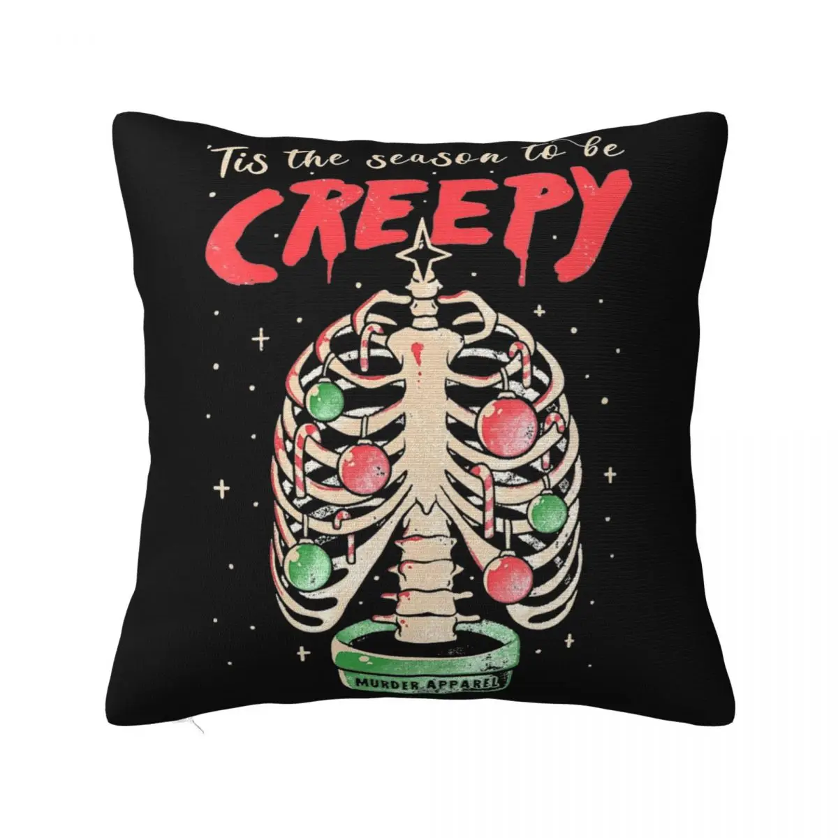 

Decorative Christmas Skeleton Pillow Cover Tis The Season To Be Creepy Sofa Xmas Skull Pillow Case Cover Multi Size