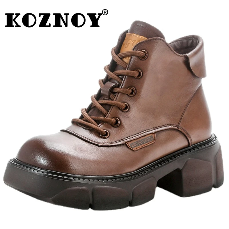 Koznoy 5cm New British Genuine Leather Motrocycle ZIP Spring Boots Moccasins Warm Autumn Winter Plush Women Platform Wedge Shoes
Koznoy 5cm New British Genuine Leather Motrocycle ZIP Spring Boots Moccasins Warm Autumn Winter Plush Women Platform Wedge Shoes