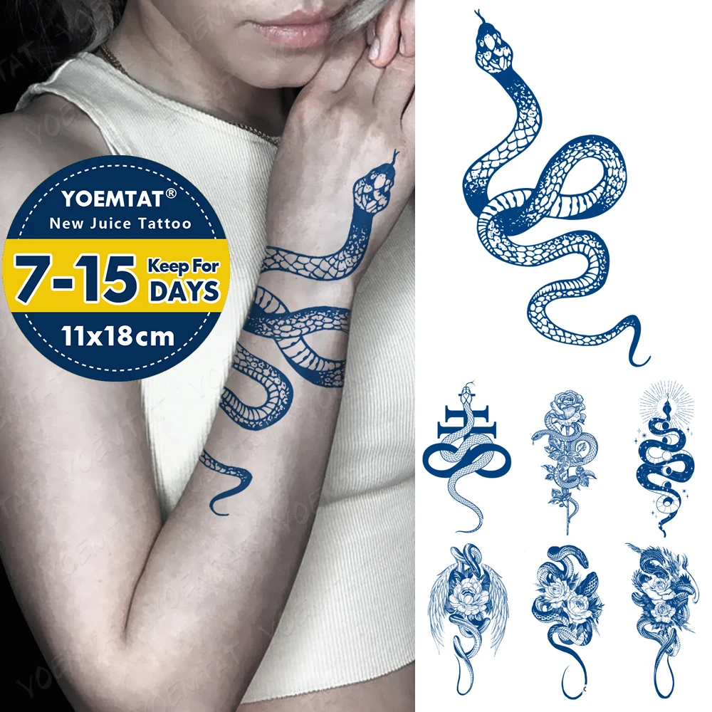 Semi-Permanent Waterproof Temporary Tattoo Stickers Dragon Snake Genipin Herbal Juice Lasting Ink Fake Wrap Around Arm Tatoo
Semi-Permanent Waterproof Temporary Tattoo Stickers Dragon Snake Genipin Herbal Juice Lasting Ink Fake Wrap Around Arm Tatoo