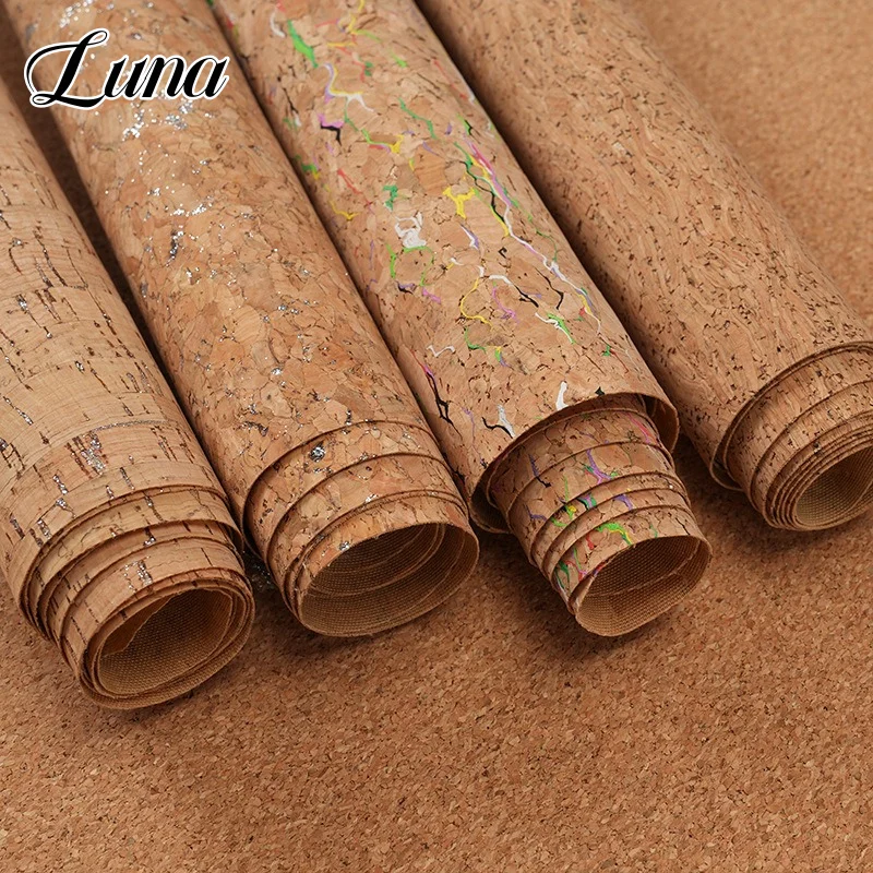 

Natural Oak Cork Cloth Non Stick Leather for Furniture Wall Repair Renovation, Soft Wood Grain Leather Fabric Sheet 100x138cm