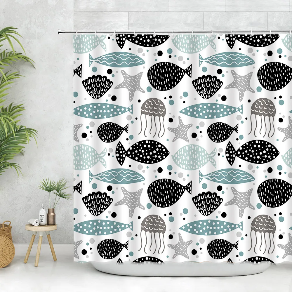 Cartoon Color Fish Shower Curtain set Starfish Sea Life Shower Curtains Set for Bath Curtain for kitchen Curtains Bathroom Sets
Cartoon Color Fish Shower Curtain set Starfish Sea Life Shower Curtains Set for Bath Curtain for kitchen Curtains Bathroom Sets