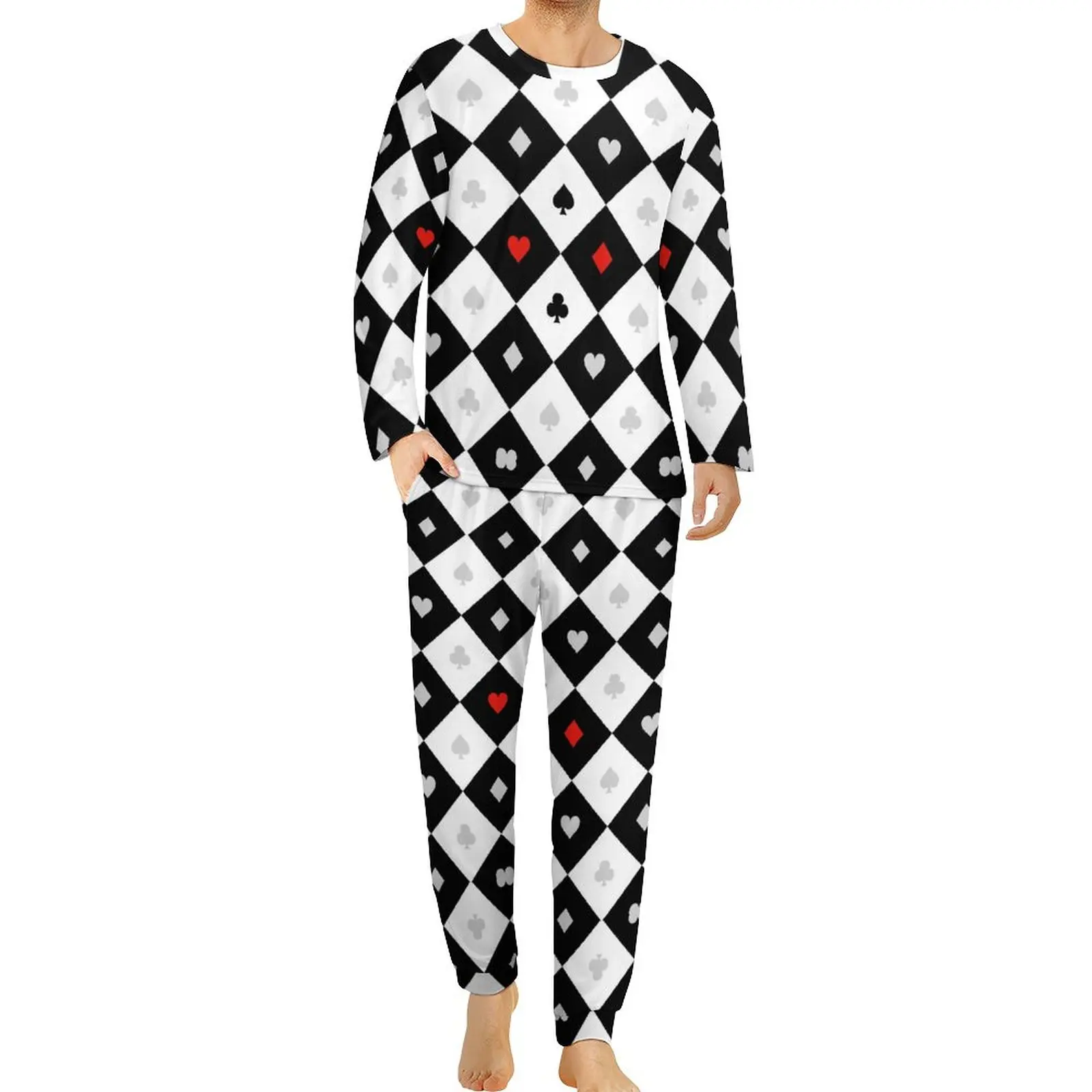 Heart Cards Pajamas Spring Two Piece Poker Game Kawaii Pajama Sets Male Long-Sleeve Casual Design Nightwear Large Size 5XL 6XL
Heart Cards Pajamas Spring Two Piece Poker Game Kawaii Pajama Sets Male Long-Sleeve Casual Design Nightwear Large Size 5XL 6XL