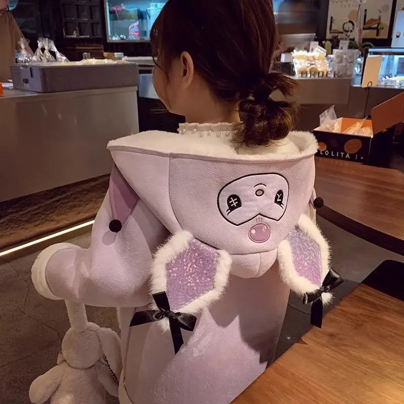 Sanrio Kids Kuromi Hooded Coat Anime Winter Clothes Thicken Woolen Sweater Keep Warm Coat for Kids Girls Sweet Cartoon Kawaii
Sanrio Kids Kuromi Hooded Coat Anime Winter Clothes Thicken Woolen Sweater Keep Warm Coat for Kids Girls Sweet Cartoon Kawaii