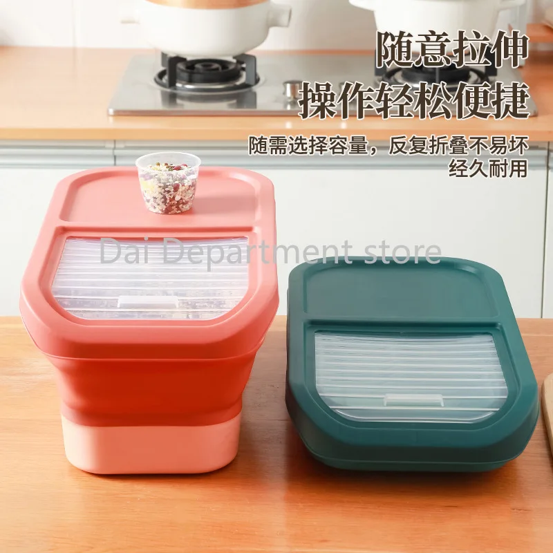 Складное ведро для риса, бытовой контейнер для риса, пищевой герметичный контейнер для хранения зерен и других продуктов
Складное ведро для риса, бытовой контейнер для риса, пищевой герметичный контейнер для хранения зерен и других продуктов