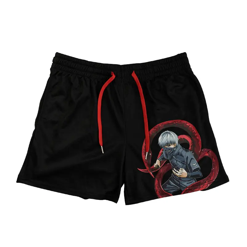 

Anime Tokyo Ghoul Gym Sports Men Casual Clothing Breathable Mesh Quick Dry Sportswear Summer Fitness Bodybuilding Shorts 6XL
