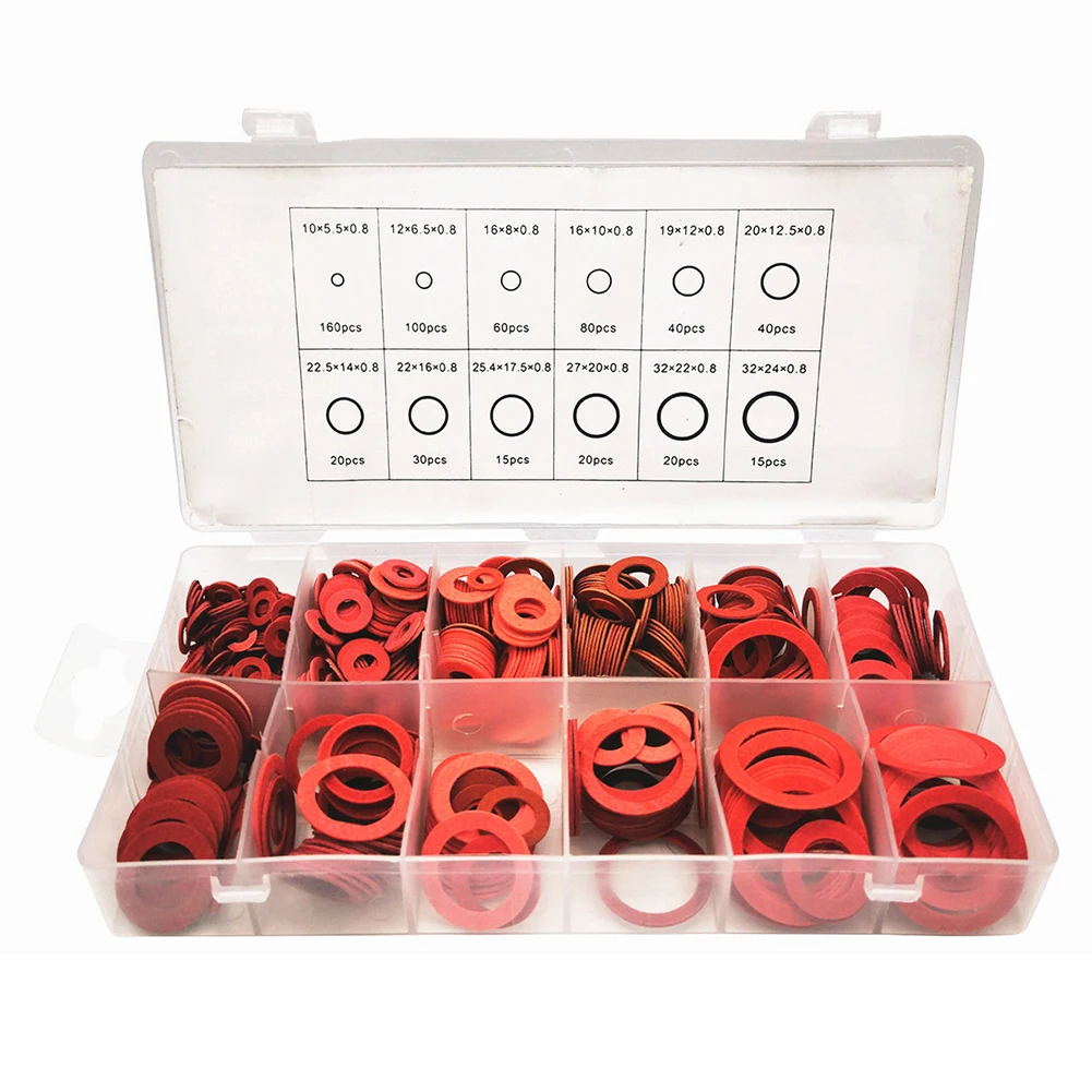 Insulation Washer Kit Red Steel Paper Fiber Flat Washer 12 Sizes Assortment Packaged in Plastic Box 600pcs Set
Insulation Washer Kit Red Steel Paper Fiber Flat Washer 12 Sizes Assortment Packaged in Plastic Box 600pcs Set