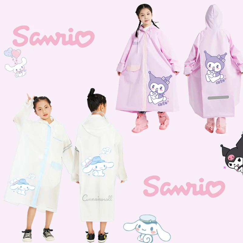 Sanrio Kuromi Raincoat Kawaii Pachacco Children Cartoon Animation Reflective Stripes Large Hood with Schoolbag Travel Raincoat
Sanrio Kuromi Raincoat Kawaii Pachacco Children Cartoon Animation Reflective Stripes Large Hood with Schoolbag Travel Raincoat