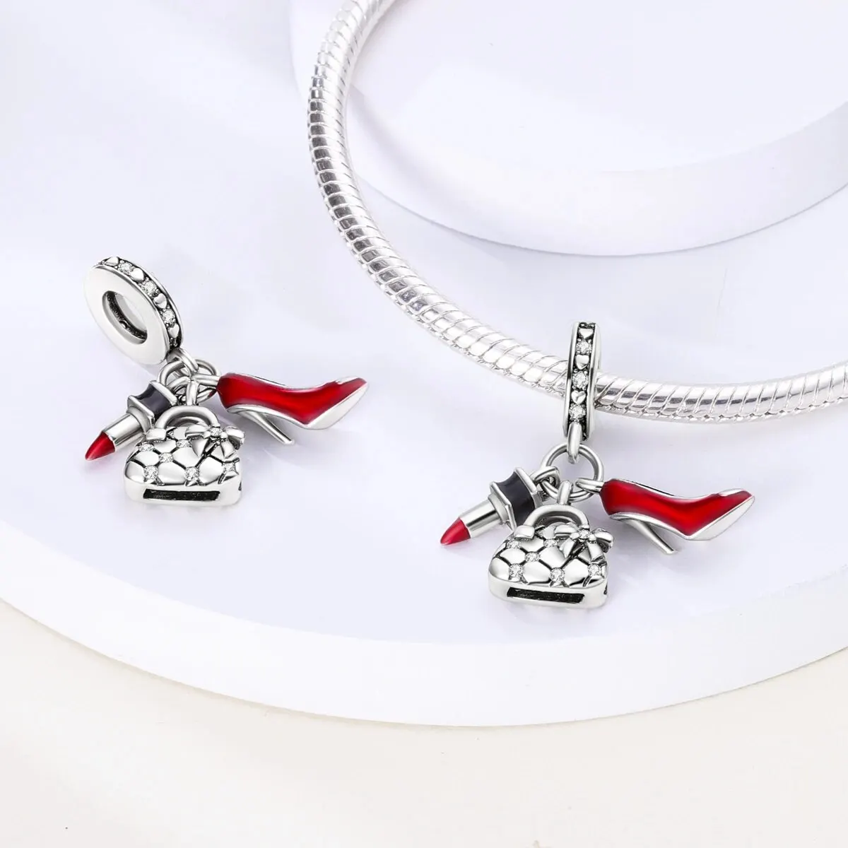 MULA 1PC Silver Plated Dangle Charms Lipstick Plane Insect Pendants Fit Original Bracelet Beads DIY Fashion Jewelry MULA 1PC Silver Plated Dangle Charms Lipstick Plane Insect Pendants Fit Original Bracelet Beads DIY Fashion Jewelry