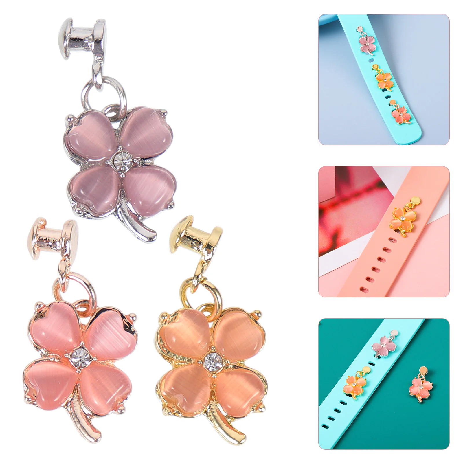 3 Pcs Flower Shape Strap Buckle Nail Accessories Watch Charms Alloy Silicone Decor
3 Pcs Flower Shape Strap Buckle Nail Accessories Watch Charms Alloy Silicone Decor
