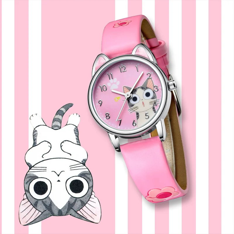Cute Cheese Cat Pattern Kids Watches Girls Quartz Analog Child Watches for Women Student Clock Gift Relogio Feminino New
Cute Cheese Cat Pattern Kids Watches Girls Quartz Analog Child Watches for Women Student Clock Gift Relogio Feminino New