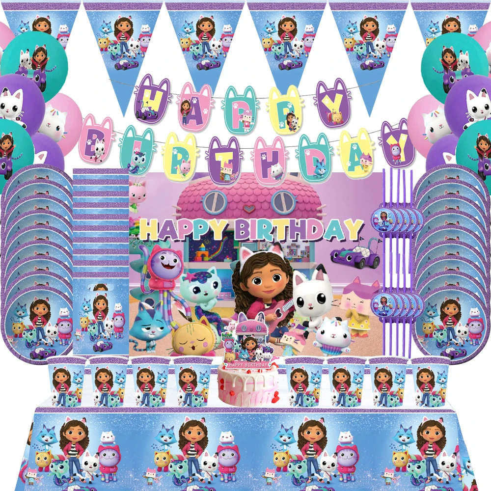 Gabby Dollhouse Cats Girl Birthday Decoration Balloon Disposable Tableware Cup Plate Kids Gabby Doll Baby Shower Party Supplies
Gabby Dollhouse Cats Girl Birthday Decoration Balloon Disposable Tableware Cup Plate Kids Gabby Doll Baby Shower Party Supplies
