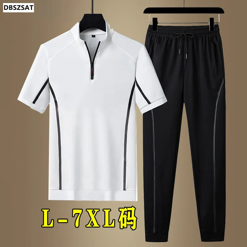 XK L--5XL Mens Set Summer Male Stand Collar Short Sleeve T Shir+pants 2pcs Suits Solid Casual Fashion Comfortable Clothes Hw45
XK L--5XL Mens Set Summer Male Stand Collar Short Sleeve T Shir+pants 2pcs Suits Solid Casual Fashion Comfortable Clothes Hw45
