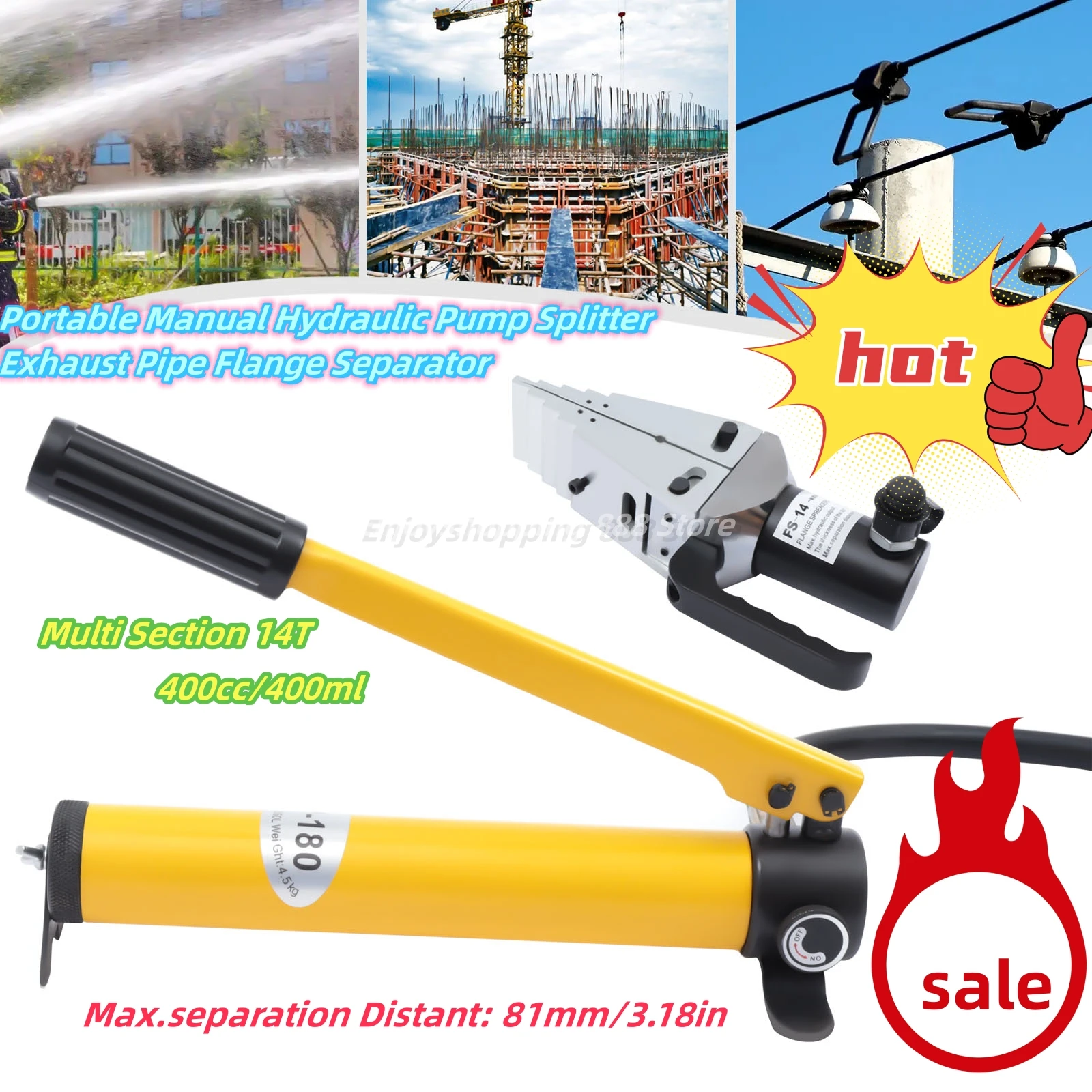 Portable Manual Hydraulic Pump Splitter Exhaust Pipe Flange Separator Cylinder Kit Multi Section 14T
Portable Manual Hydraulic Pump Splitter Exhaust Pipe Flange Separator Cylinder Kit Multi Section 14T
