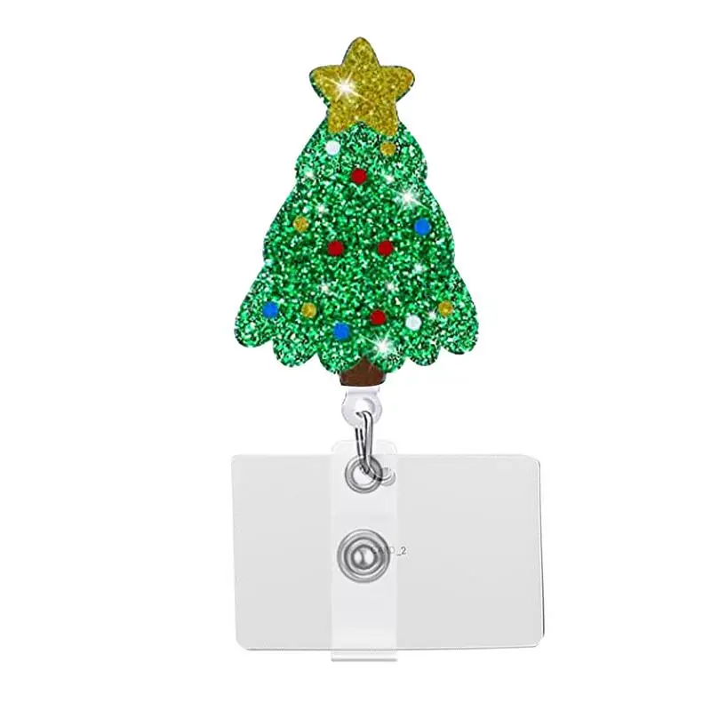 

Рождественский Декор, брелок для ключей, вращающийся праздничный бейдж, катушки, надежный и безопасный брелок, держатель, подарок для коллег семьи, друзей