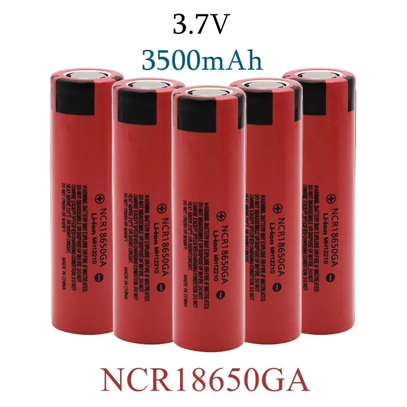 

100% New Original NCR 18650GA High Discharge 3.7V 3500mAh 18650 Rechargeable Battery Flashlight Flat-top Lithium Battery