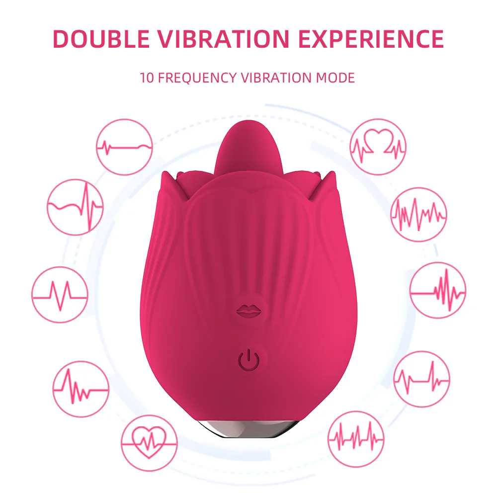 

Women Rose Tongue Licking Vibrator G Spot Nipple Stimulation Adult Toys Vibrating Sucking Clitoral Vibrators Sex Toys for Womens