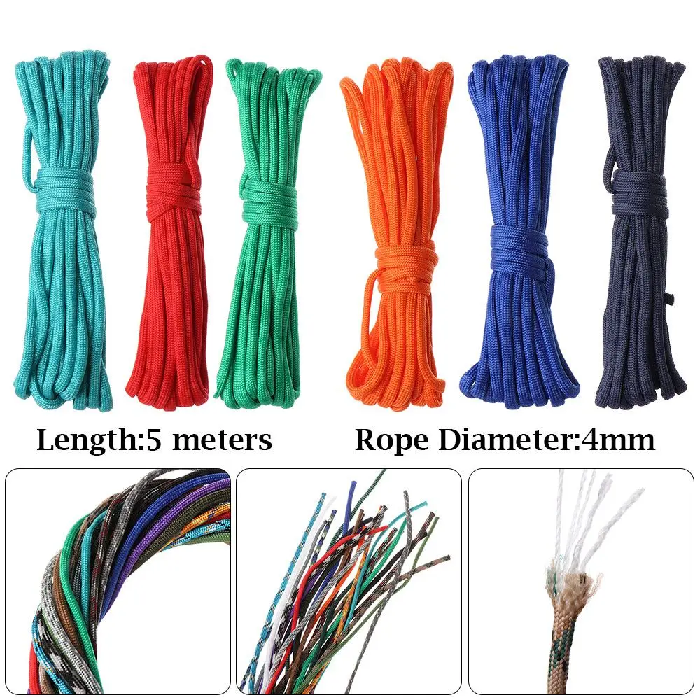 

Hiking Camping Equipment Outdoor Tool Diameter 4mm Survival kit Parachute Cord Paracord Cord Rope Lanyard Tent Ropes