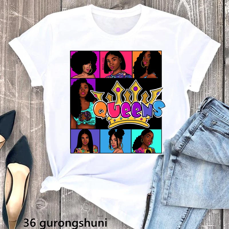 Melanin Queen Graphic Print Tshirt Women Clothes 2022 Black Girls Magic Dope T Shirt Femme Summer Fashion Tops Tee Shirt Female
Melanin Queen Graphic Print Tshirt Women Clothes 2022 Black Girls Magic Dope T Shirt Femme Summer Fashion Tops Tee Shirt Female