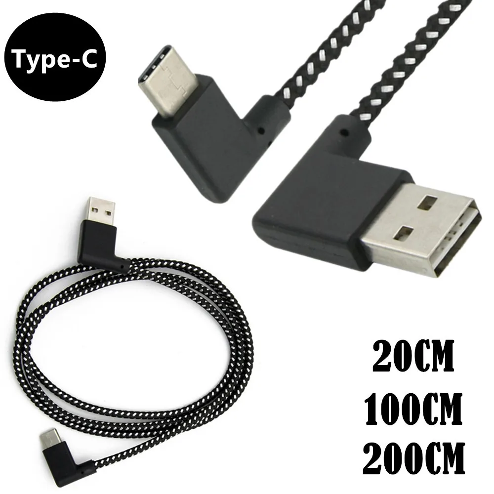 

90° Angle USB2.0 (Type-A) Male to USB3.1 (Type-C)Male 90° Angle USB Data Sync & Charge Cable Connector 0.2m/1m/2m