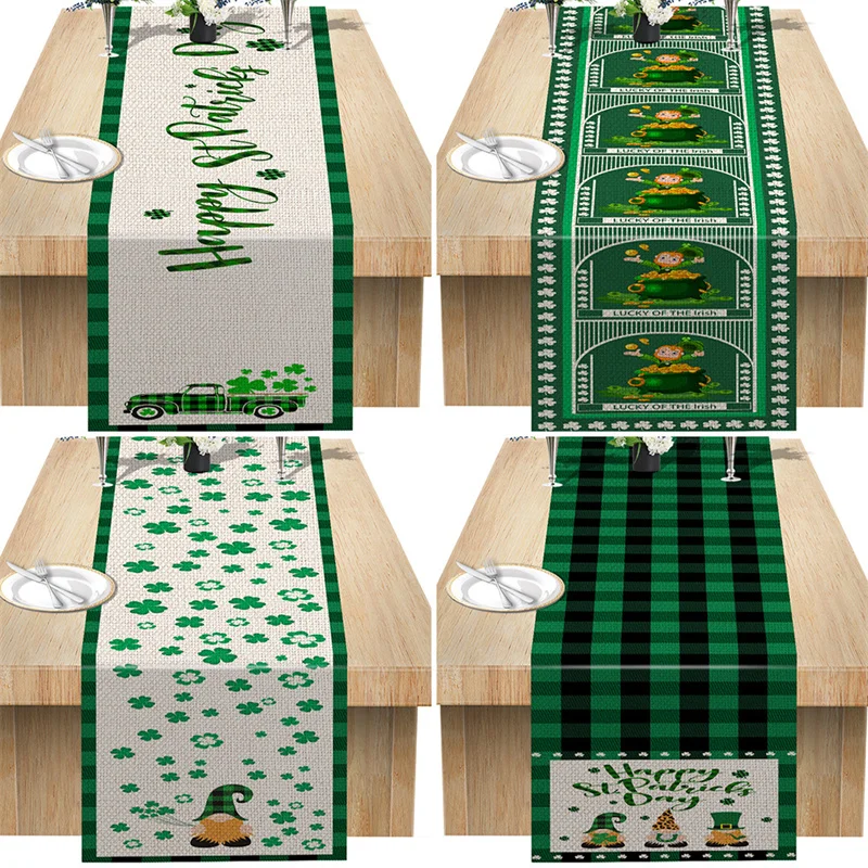 St. Patrick's Day Printed Table Runner Green Irish Clover Embroidered Table Runner for Saint Patricks Day Holiday Parties Decor
St. Patrick's Day Printed Table Runner Green Irish Clover Embroidered Table Runner for Saint Patricks Day Holiday Parties Decor