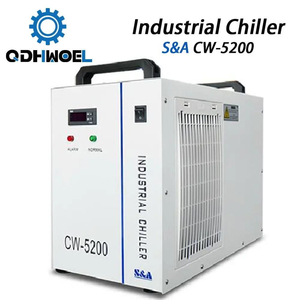 

QDHWOEL S&A CW5200 Industry Air Water Chiller for CO2 Laser Engraving Cutting Machine Cooling 150W Laser Tube