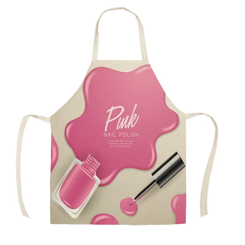 Apron Cotton Linen Ladies Nail Polish Pattern Home Cooking Cleaning Barbecue Apron Sleeveless Apron Nail Shop Limpieza Hogar 
Apron Cotton Linen Ladies Nail Polish Pattern Home Cooking Cleaning Barbecue Apron Sleeveless Apron Nail Shop Limpieza Hogar