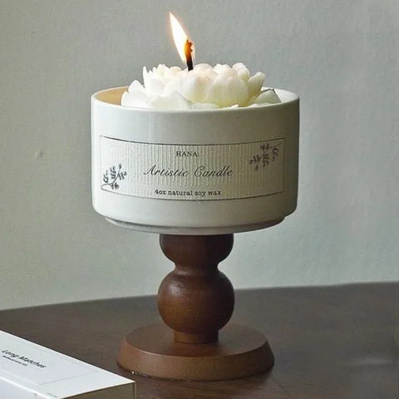 

Керамическая чашка с французской камелией, ароматическая свеча, украшение для спальни, подарок на день рождения маленькой девочки