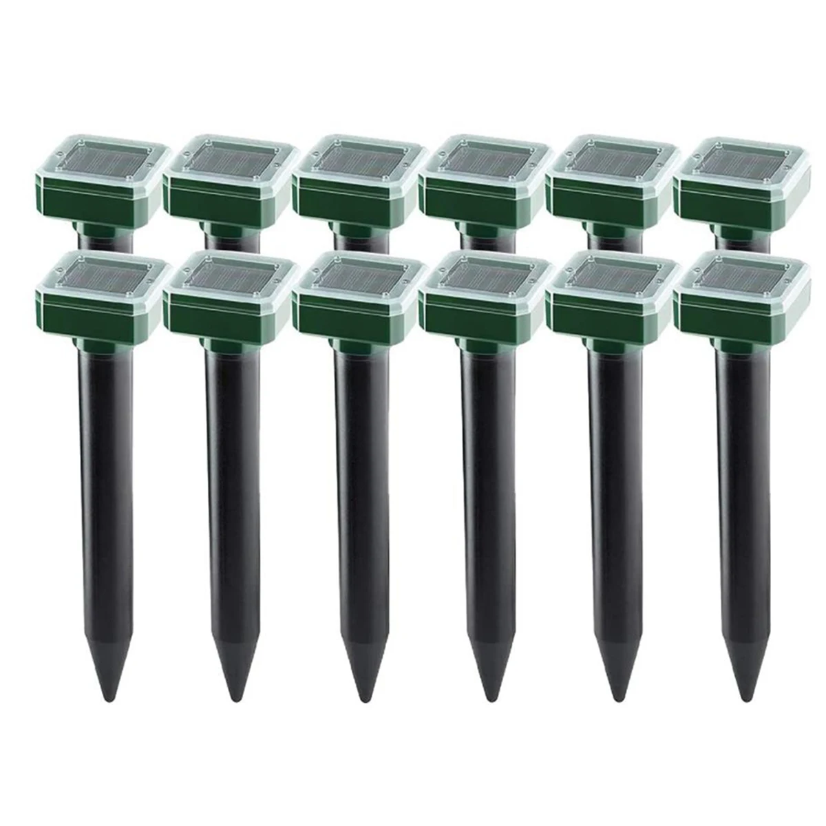 

12 Packs Outdoor Solar Ultrasonic Vibration Repeller Snake Repeller Mole Electronic Snake Repeller for Garden Yard Farm