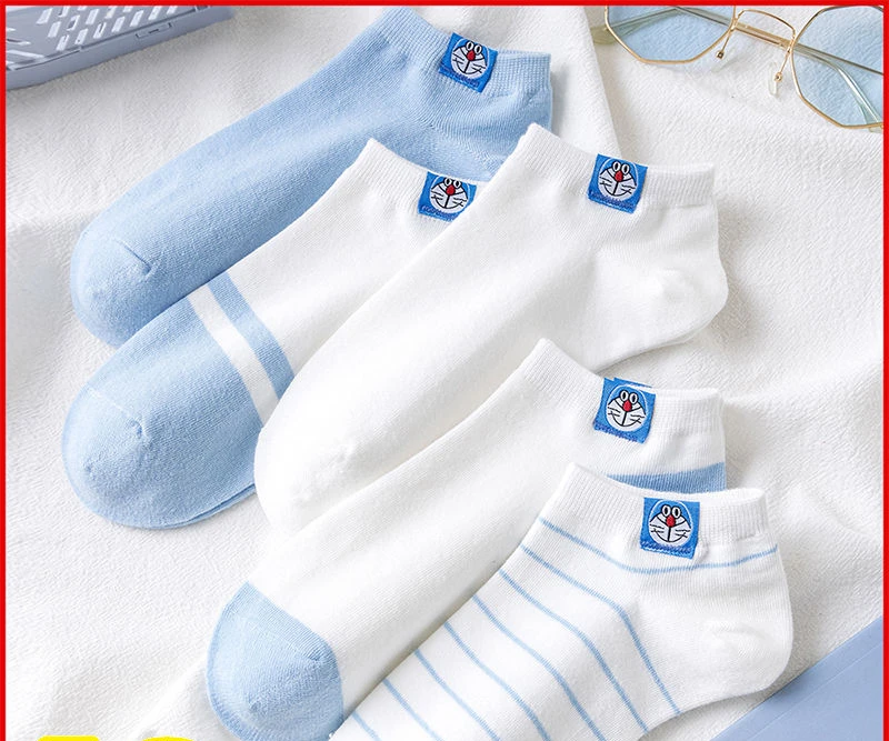5pcs Cartoon Socks Women Socks Embroidered Doraemon Socks Kids Korean Cute Japanese Korean Style Summer Thin Cotton Socks
5pcs Cartoon Socks Women Socks Embroidered Doraemon Socks Kids Korean Cute Japanese Korean Style Summer Thin Cotton Socks