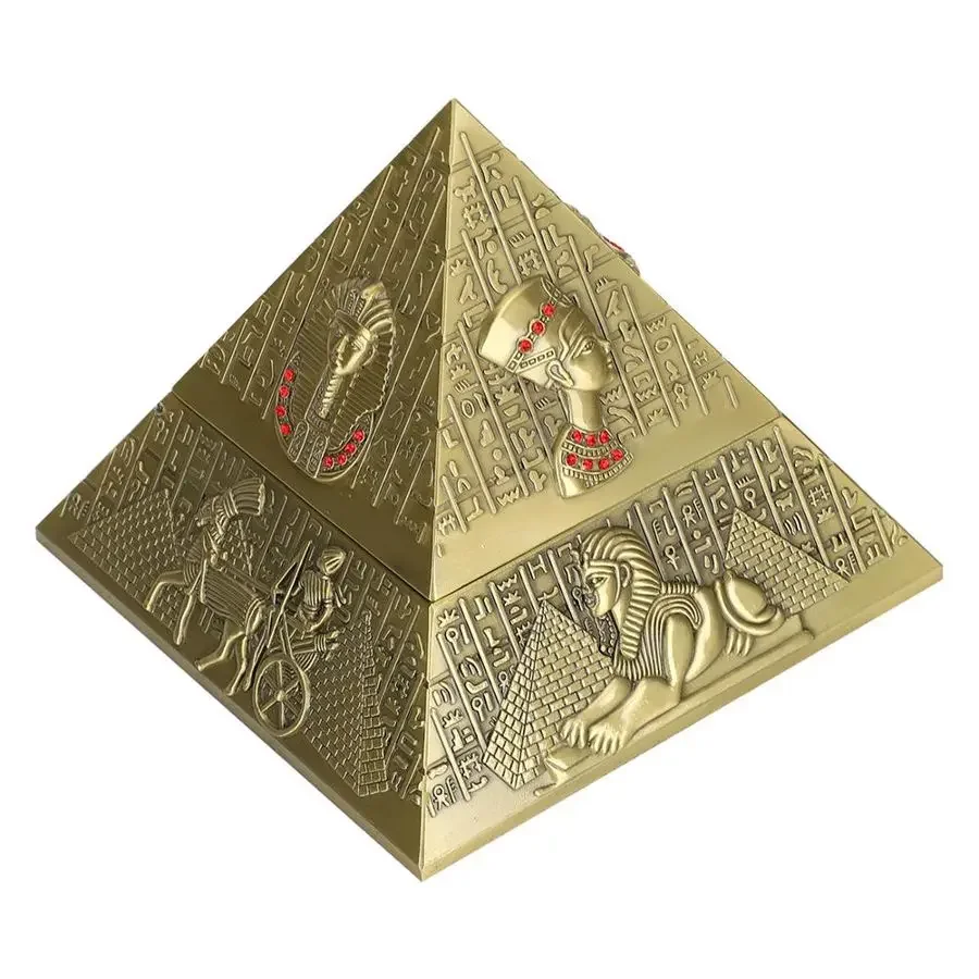 

Metal Egyptian-pharaoh-pyramid-shape Smoking Ashtrays Room Living Innovative Office Ashtray Decor Set Desk Ornaments Gifts