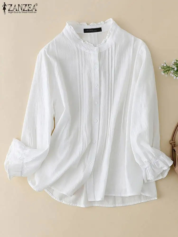 ZANZEA Stylish Ruffles Shirts For Women Long Sleeve Solid Pleated Blouse Elegant Work Tops Female Chemise Button Up Blusas Tunic
ZANZEA Stylish Ruffles Shirts For Women Long Sleeve Solid Pleated Blouse Elegant Work Tops Female Chemise Button Up Blusas Tunic