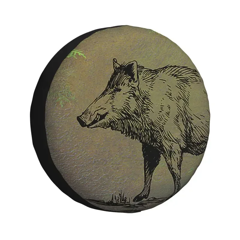 

Wild Pig Animal Boar Spare Tire Cover for Mitsubishi Pajero SUV RV Camper Car Wheel Protectors Accessories 14" 15" 16" 17" Inch