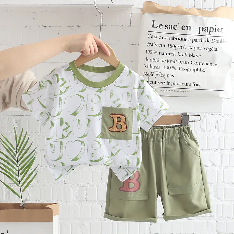 Toddler Summer Boys Set 2024 New Children's Fashion O-Neck Letter Printed Short Sleeve T-shirt Tops and Shorts Boutique Clothing
Toddler Summer Boys Set 2024 New Children's Fashion O-Neck Letter Printed Short Sleeve T-shirt Tops and Shorts Boutique Clothing