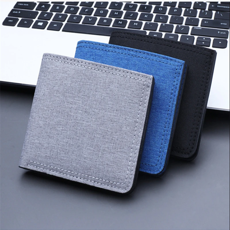 

Men's Wallet Coin Purse Short Slim Men's Wallet Credit Card Bi-fold Canvas Wallet Casual Card Holder Small Vintage Coin Pouch