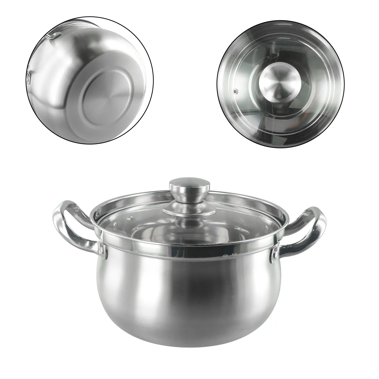 Cooking Pots Soup Pot Stockpot With Glass Lid 24x13.7cm Cookware Stainless Steel Kitchen Accessories Brand New
Cooking Pots Soup Pot Stockpot With Glass Lid 24x13.7cm Cookware Stainless Steel Kitchen Accessories Brand New