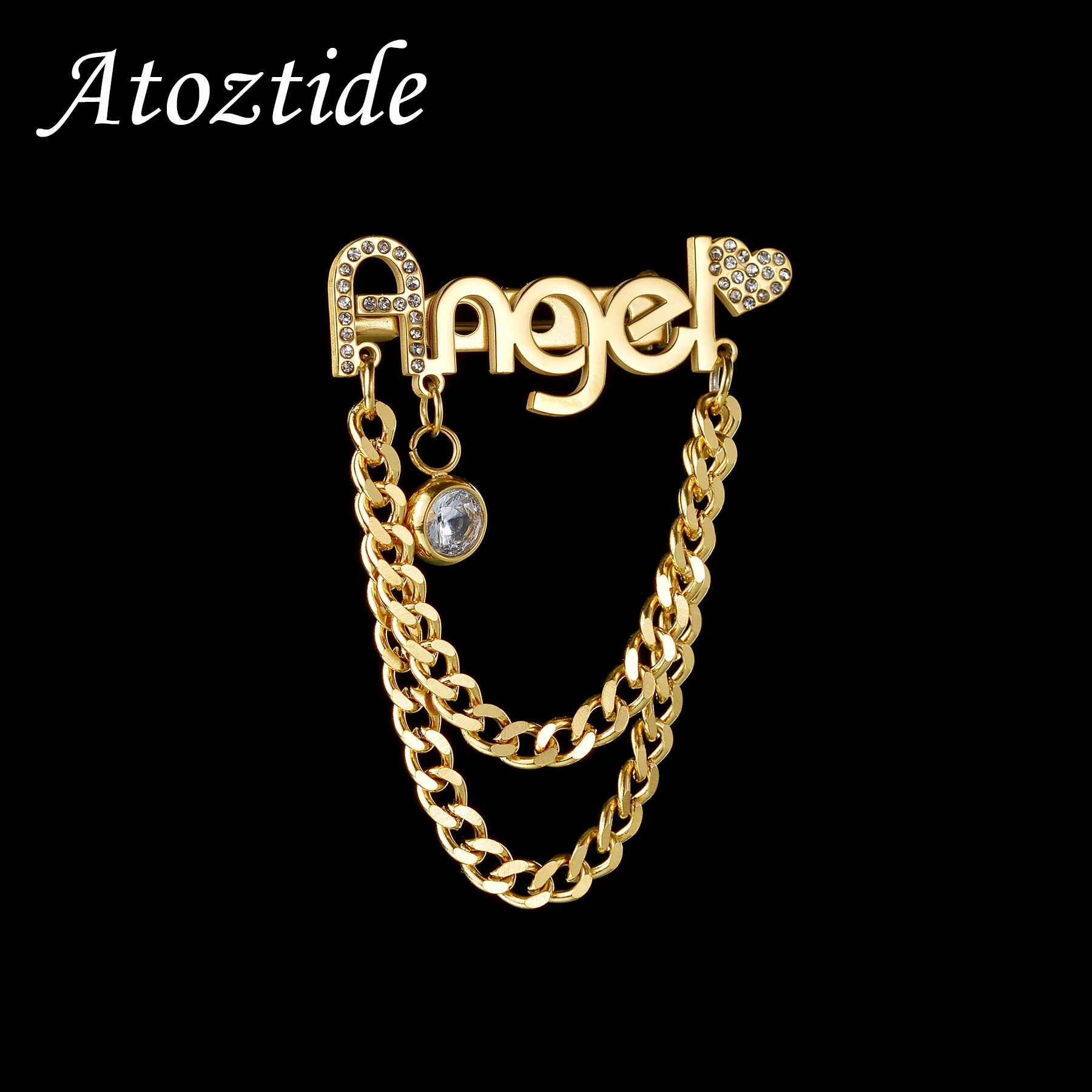 Atoztide Personalized Custom Name Heart Zircon Pins Brooch for Men Women Stainless Steel Fashion Spotify Wedding Jewelry Gift
Atoztide Personalized Custom Name Heart Zircon Pins Brooch for Men Women Stainless Steel Fashion Spotify Wedding Jewelry Gift