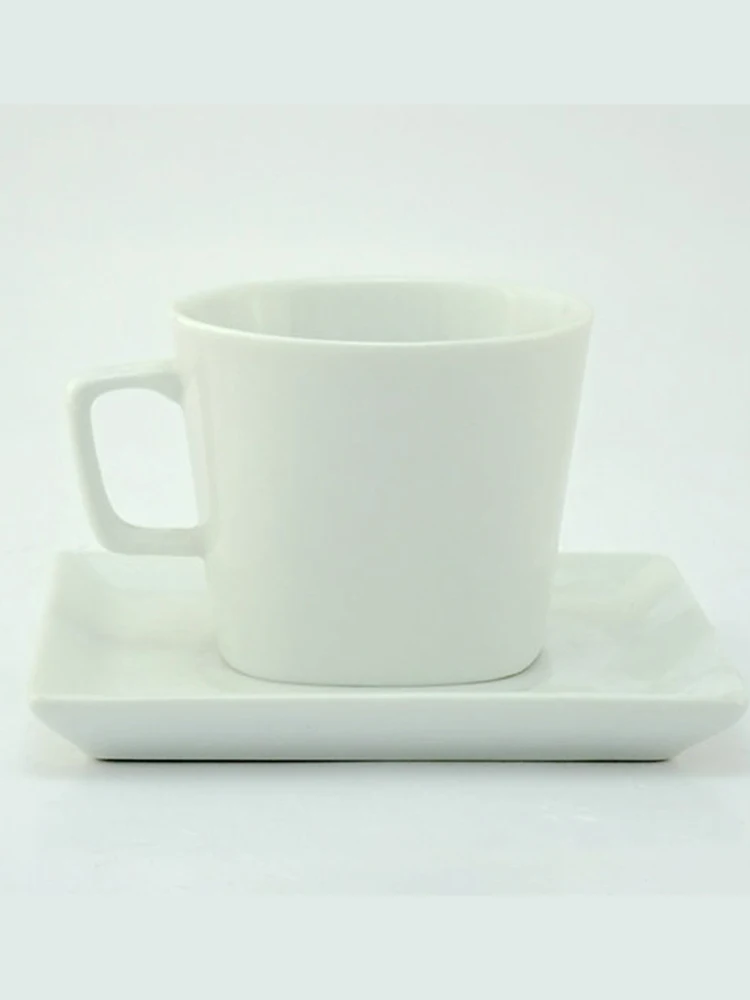 

Porcelain Coffee Cup Customized Blank Bulk Tea Cups Saucers Square Shape White Porcelain Tea Cup And Saucer